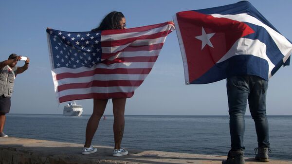Banderas de EEUU y Cuba (archivo) - Sputnik Mundo