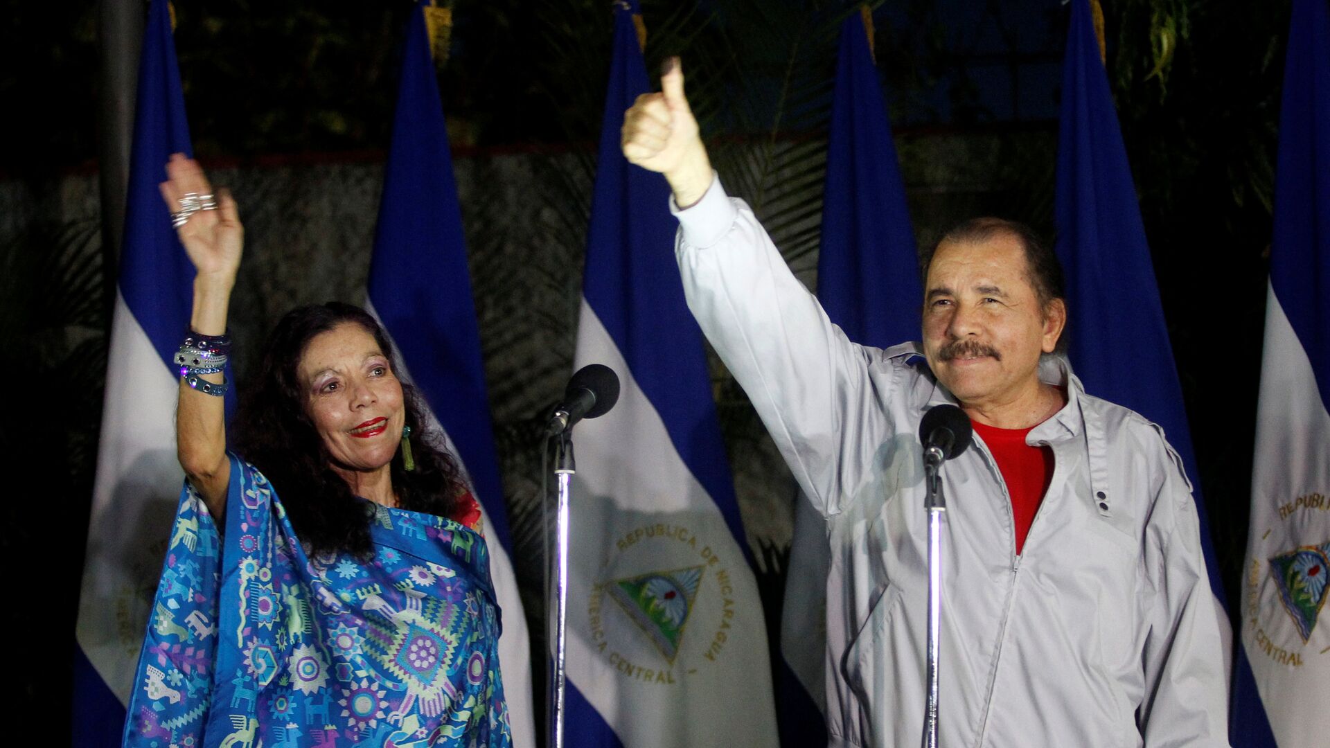 El presidente de Nicaragua, Daniel Ortega, y la vicepresidenta de la República, Rosario Murillo - Sputnik Mundo, 1920, 02.08.2021