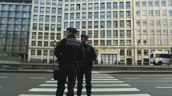 Los agentes de Policía en Bruselas (archivo) - Sputnik Mundo