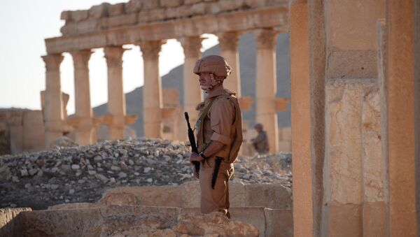 Un soldado en la parte histórica de Palmira, Siria (archivo) - Sputnik Mundo