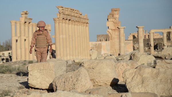 Un soldado en la parte histórica de Palmira, Siria (archivo) - Sputnik Mundo