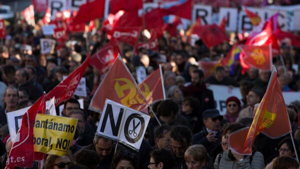 Protesta en Madrid - Sputnik Mundo