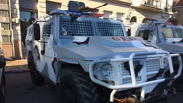 Camión Tigr de origen ruso adquirido por el Gobierno de Uruguay estacionado en Montevideo en el marco del acto conmemoración del día de la Policía Nacional - Sputnik Mundo