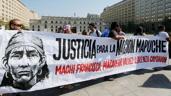 Protesta en Santiago exigiendo la liberación de Francisca Linconao - Sputnik Mundo