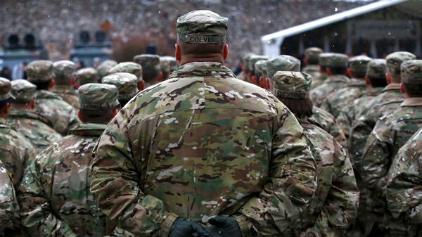 U.S. army soldiers attend an official welcoming ceremony for U.S. troops deployed to Poland as part of NATO build-up in Eastern Europe in Zagan, Poland, January 14, 2017 - Sputnik Mundo