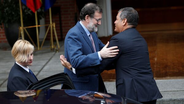 Presidente de Ecuador, Rafael Correa, y el primer ministro de España, Mariano Rajoy - Sputnik Mundo
