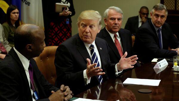 Donald Trump, presidente de EEUU, durante la reunión con los representantes de la industria farmacéutica - Sputnik Mundo