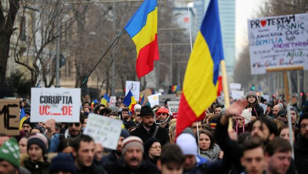 Las protestas en Rumanía - Sputnik Mundo