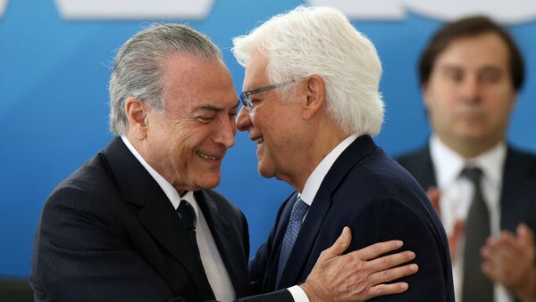 Michel Temer, presidente de Brasil, y Wellington Moreira Franco, ministro de la Secretaría de Gobierno - Sputnik Mundo