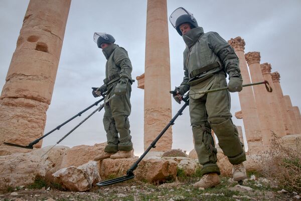 Zapadores rusos desminan la ciudad liberada de Palmira - Sputnik Mundo