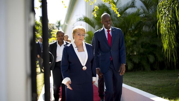 Presidenta de Chile, Michelle Bachelet, y presidente de Haiti, Jovenel Moise - Sputnik Mundo