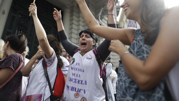 Protesta de docentes en Buenos Aires (archivo) - Sputnik Mundo