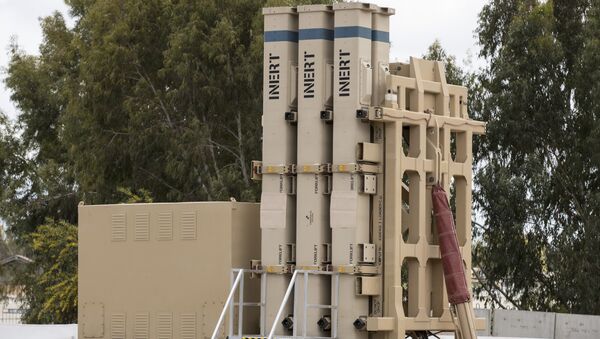 A picture taken on April 2, 2017, shows Israel's David's Sling missile defence system during a ceremony to announce its operational capacity at the Hatzor Air Force base - Sputnik Mundo