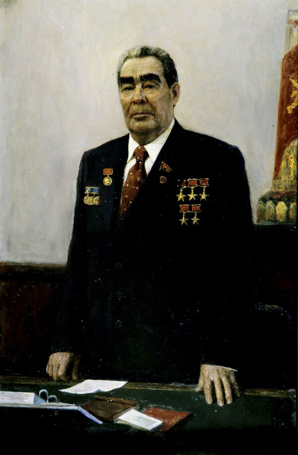 El retrato de Leonid Brézhnev, Secretario General del Comité Central del Partido Comunista de la URSS (1964-1982) El retrato de Leonid Brézhnev, Secretario General del Comité Central del Partido Comunista de la URSS (1964-1982) - Sputnik Mundo