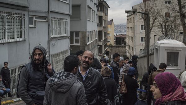 Refugiados sirios en la Embajada de Alemania en Turquía - Sputnik Mundo