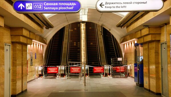 Metro de San Petersburgo tras el atentado - Sputnik Mundo