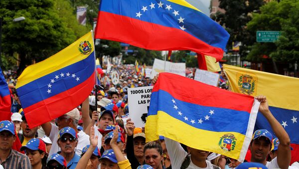 Las protestas en Caracas, Venezuela (archivo) - Sputnik Mundo