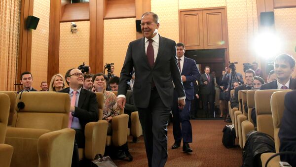 Serguéi Lavrov durante su visita a Washington - Sputnik Mundo
