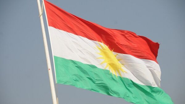 Bandera de Kurdistán (archivo) - Sputnik Mundo