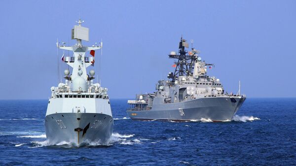 Maniobras navales de China y Rusia (archivo) - Sputnik Mundo