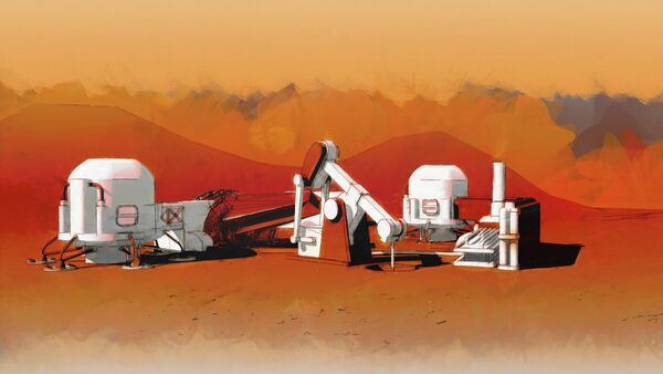 Colonia en Marte, dibujo - Sputnik Mundo
