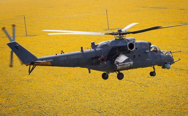 El helicóptero Mi-35M está destinado a las operaciones de combate contra vehículos de un potencial enemigo. Además, puede ser empleado en asaltos, apoyo a tropas terrestres, evacuación de heridos del campo de batalla y transporte de mercancías. - Sputnik Mundo