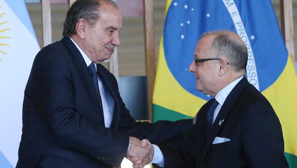 Jorge Faurie, ministro de Relaciones Exteriores de Argentina y Aloysio Nunes, ministro de Relaciones Exteriores de Brasil - Sputnik Mundo
