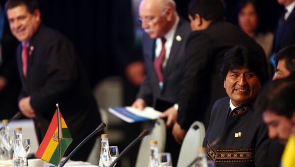 Evo Morales, presidente de Bolivia, en la cumbre del Mercosur - Sputnik Mundo