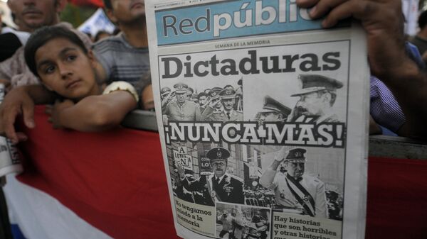Una demostración en conmemoración de la caída de la dictadura de Alfredo Stroessner en Asunción, Paraguay (archivo) - Sputnik Mundo