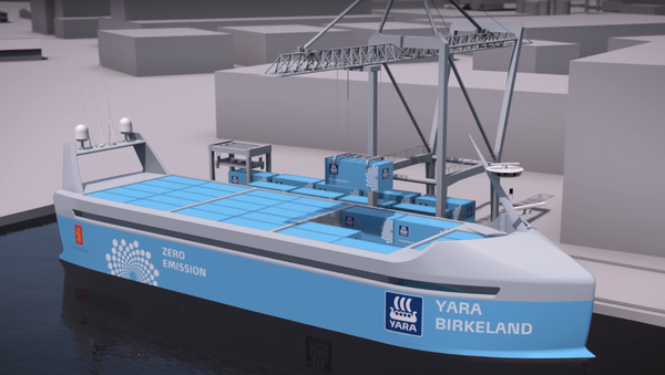 Concepto de la nave fertilizadora autónoma y de cero emisiones Yara Birkeland - Sputnik Mundo