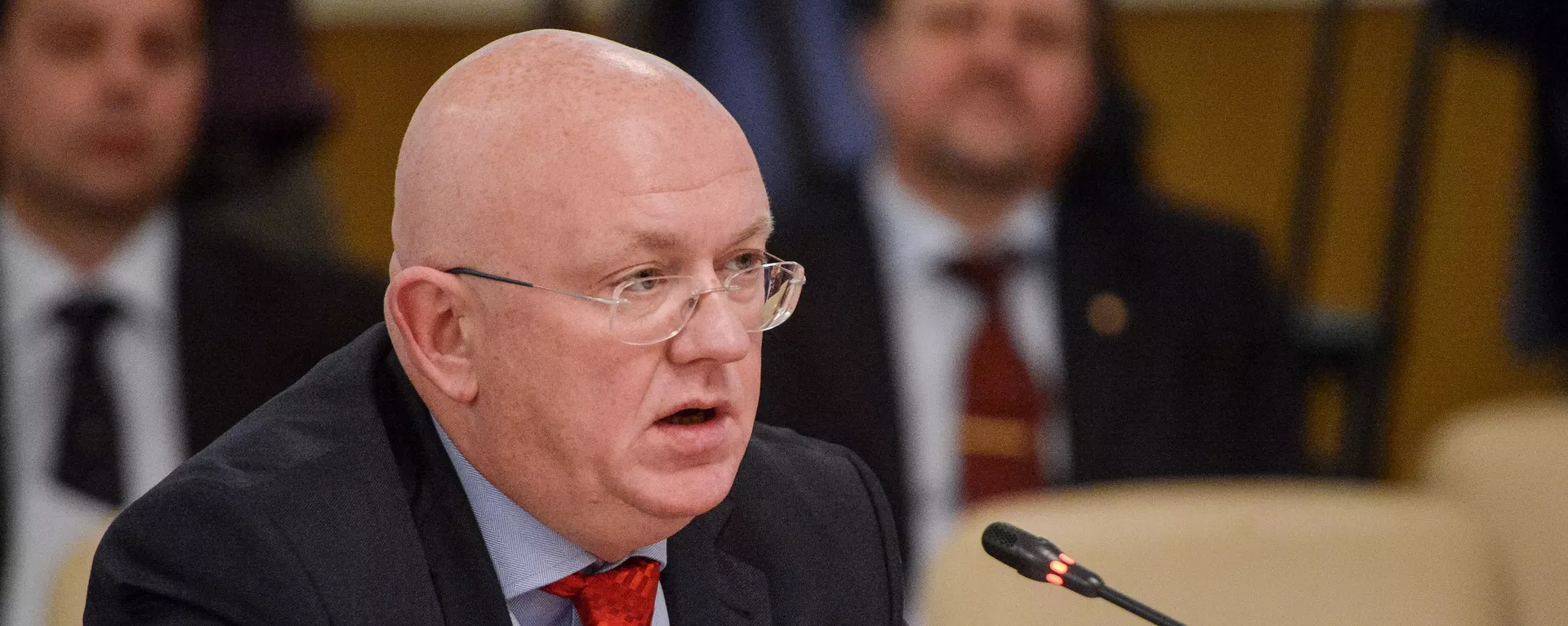 Vasili Nebenzia, el Representante Permanente de Rusia ante las Naciones Unidas en Nueva York, EEUU,  y el Representante de Rusia ante el Consejo de Seguridad de la ONU - Sputnik Mundo, 1920, 17.03.2023