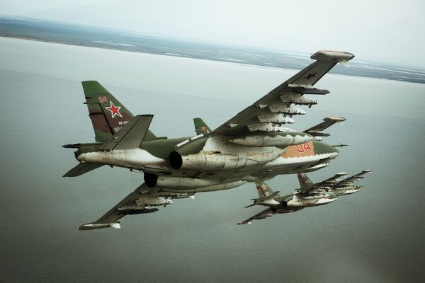 Aviones de asalto rusos Su-25SM3, foto archivo - Sputnik Mundo