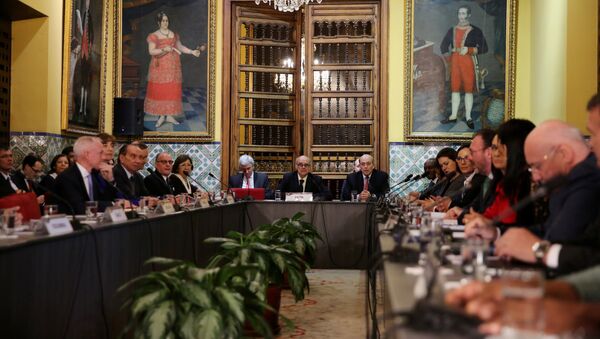 Ministros de Exteriores de los países americanos durante la reunión en Lima - Sputnik Mundo