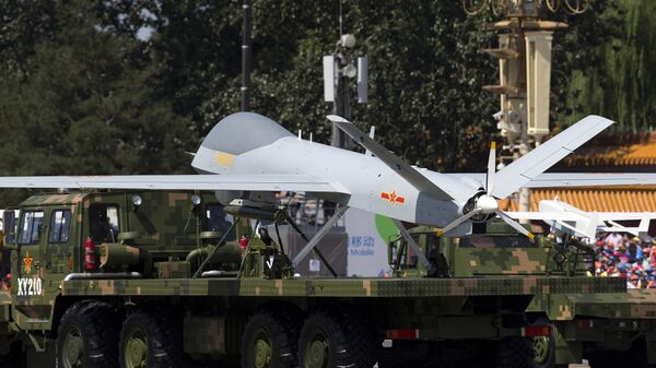 Un dron militar Wing Loong en Pekín - Sputnik Mundo