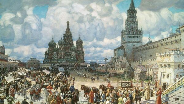 La plaza Roja de Moscú en el siglo XVII, cuadro del artista Apolinari Vasnetsov - Sputnik Mundo