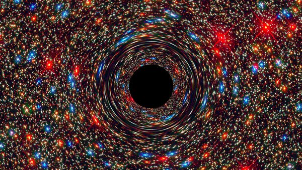Una similación gráfica de agujero negro (imagen referencial) - Sputnik Mundo