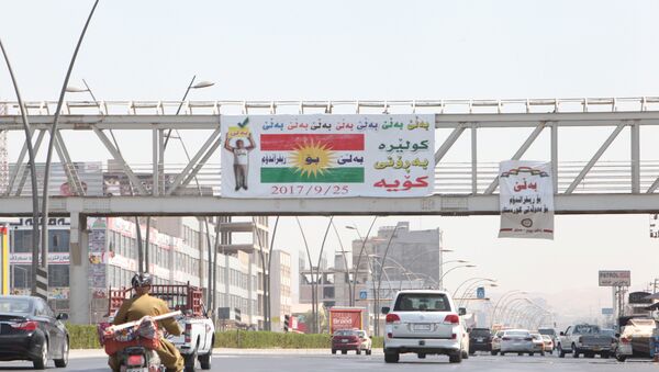 Cartel a favor de la independencia del Kurdistán iraquí - Sputnik Mundo