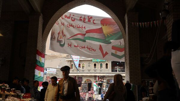 Los carteles que llaman a votar en el referéndum independista en Kurdistán, Irak - Sputnik Mundo