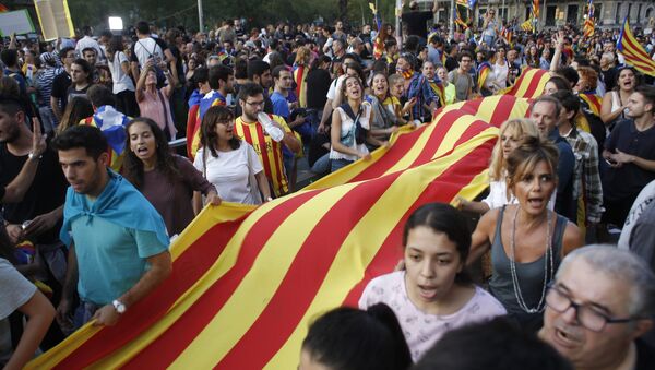 Los partidarios de la independencia de Cataluña (archivo) - Sputnik Mundo
