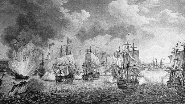 La batalla de Tchesme de 1770, durante la Guerra ruso-turca de 1768-1774 - Sputnik Mundo