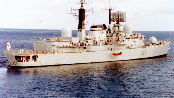 El destructor británico HMS Sheffield en 1982 - Sputnik Mundo