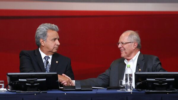 El presidente de Ecuador, Lenín Moreno y el presidente de Perú, Pedro Pablo Kuczynski - Sputnik Mundo