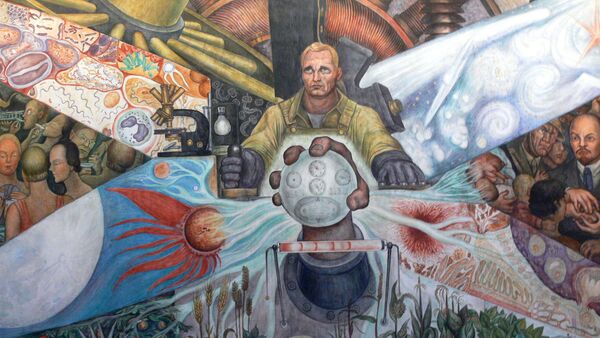Parte del mural El Hombre en la encrucijada (1934) por Diego Rivera, en el Palacio de Bellas Artes de Ciudad de México, donde supuestamente aparece Lenin. - Sputnik Mundo