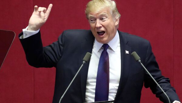 Donald Trump, el presidente de Estados Unidos, interviene ante el Parlamento surcoreano en Seúl - Sputnik Mundo