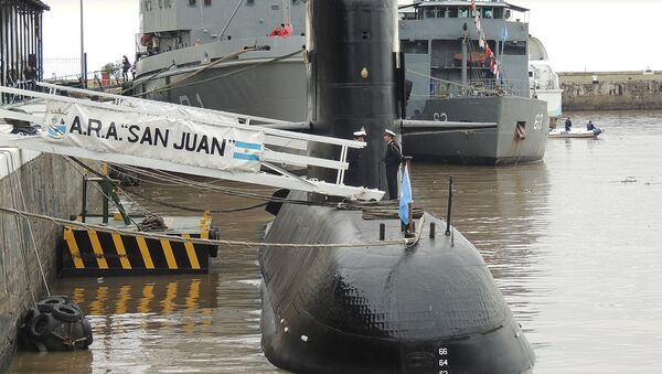 Submarino ARA San Juan en el Apostadero Naval de Buenos Aires, durante una jornada de puertas abiertas en mayo de 2017 por el día de la Armada Argentina.  - Sputnik Mundo