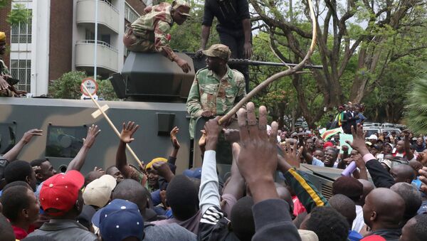 Manifestantes de Zimbabue se dirigen a la residencia del presidente Robert Mugabe para pedir su dimisión - Sputnik Mundo
