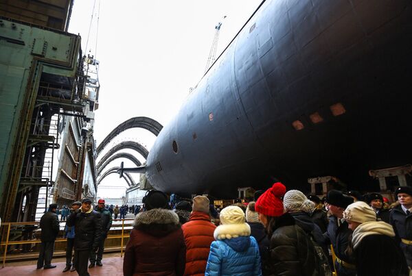 La botadura del submarino nuclear Príncipe Vladímir La botadura del submarino nuclear Príncipe Vladímir - Sputnik Mundo