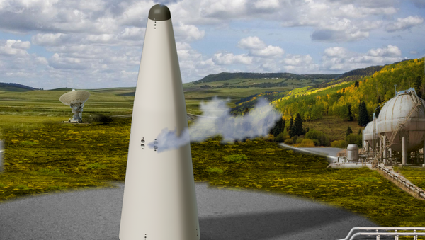 El cohete portador reutilizable Korona en la plataforma de despegue (ilustración) - Sputnik Mundo