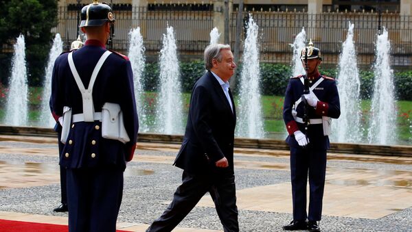 António Guterres, secretario General de la Organización de Naciones Unidas, en Bogotá - Sputnik Mundo