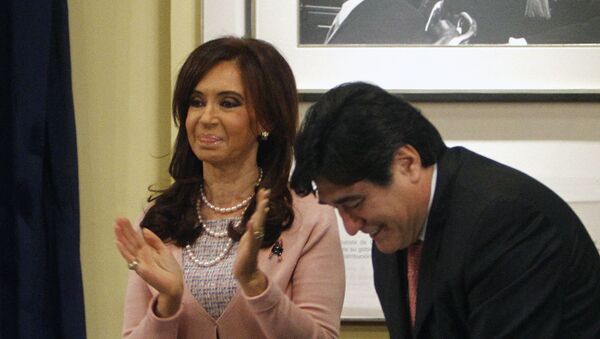 La expresidenta de Argentina, Cristina Fernández de Kirchner, junto a su exsecretario Carlos Zannini (archivo) - Sputnik Mundo